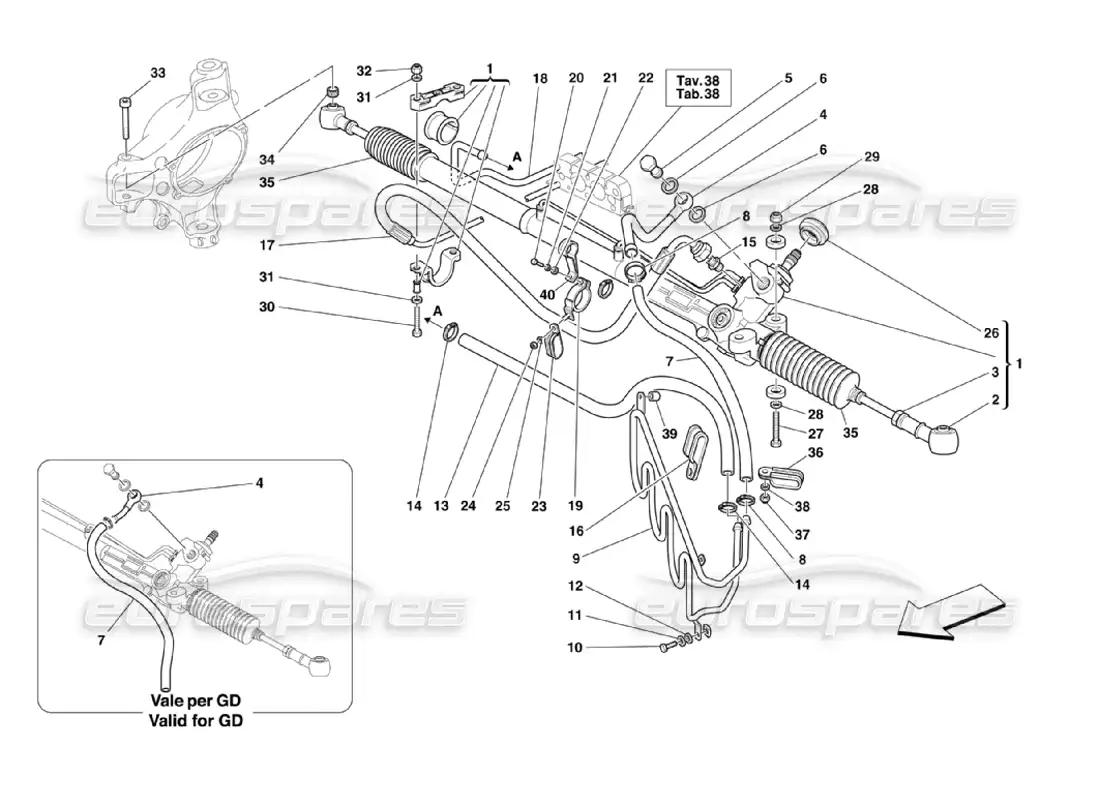 ferrari 360 challenge stradale hydraulic steering box and serpentine diagrama de piezas