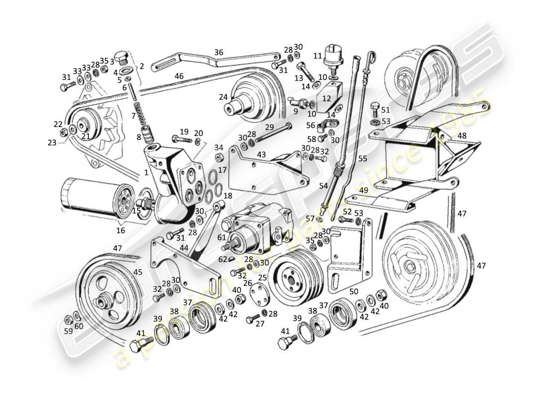 maserati kyalami correas y poleas diagrama de piezas