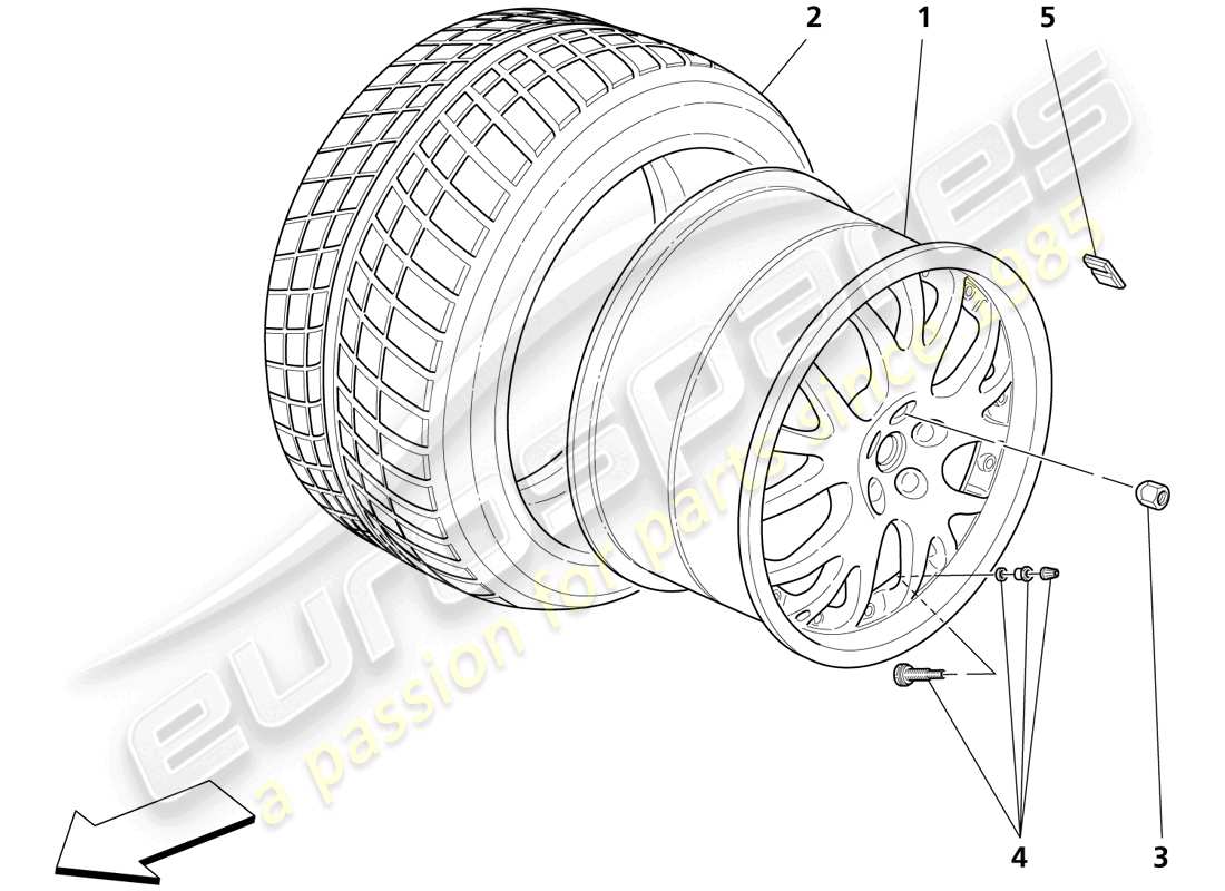 maserati trofeo ruedas diagrama de piezas
