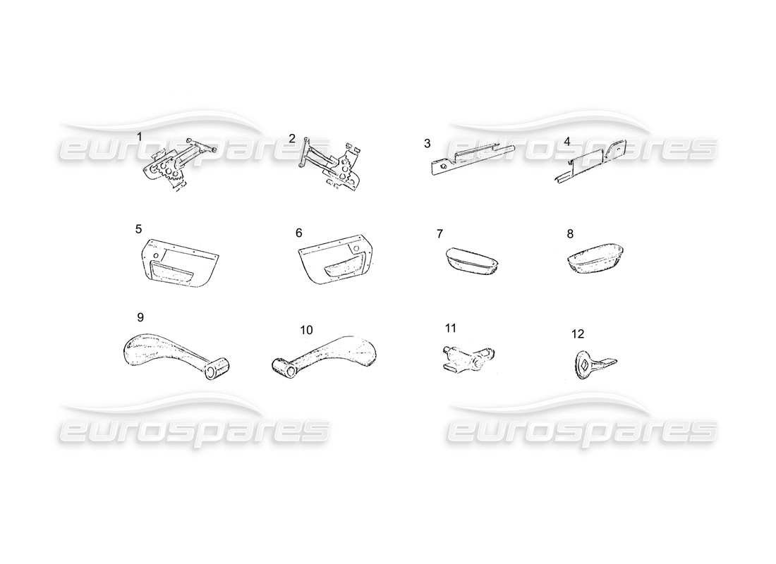ferrari 250 gt (coachwork) diagrama de piezas de la puerta (continuación)