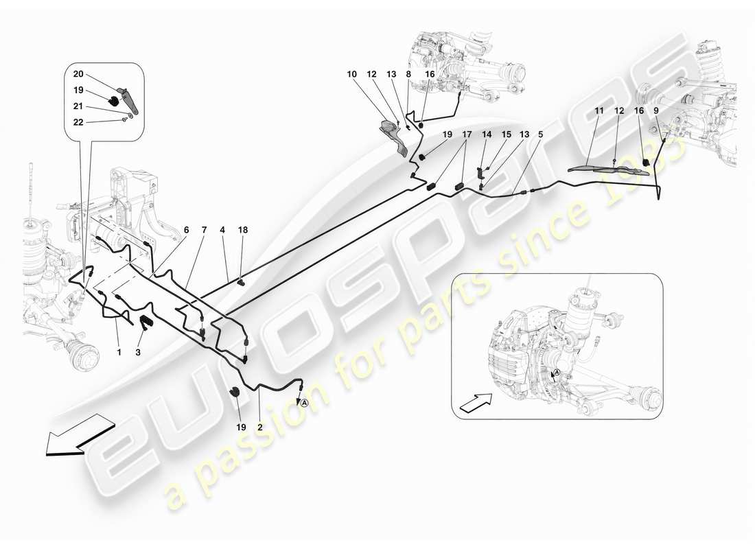 ferrari sf90 stradale tuberías de control de frenos hidráulicos -aplicable para volante a la derecha- diagrama de piezas