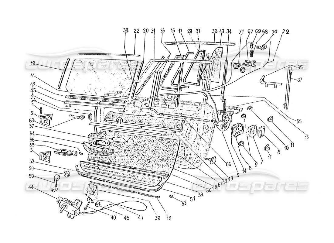 ferrari 330 gt 2+2 (coachwork) molduras interiores de puertas (edición 1 + 2 + 3) diagrama de piezas