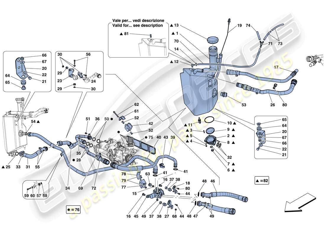 ferrari 812 superfast (usa) sistema de lubricación: diagrama de piezas del tanque