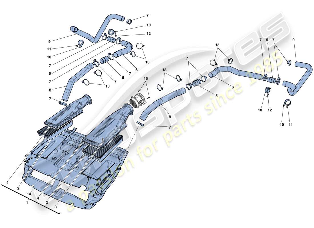 ferrari f12 berlinetta (usa) toma de aire diagrama de piezas