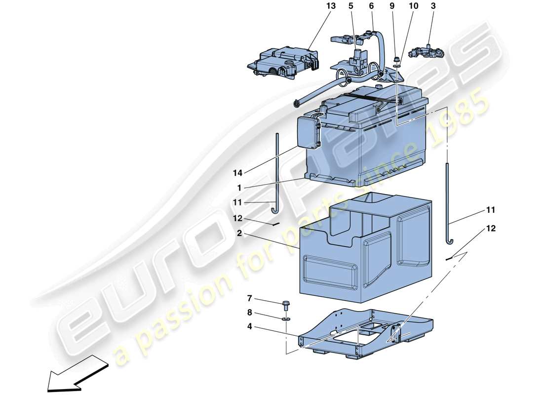 ferrari 812 superfast (europe) diagrama de piezas de la batería