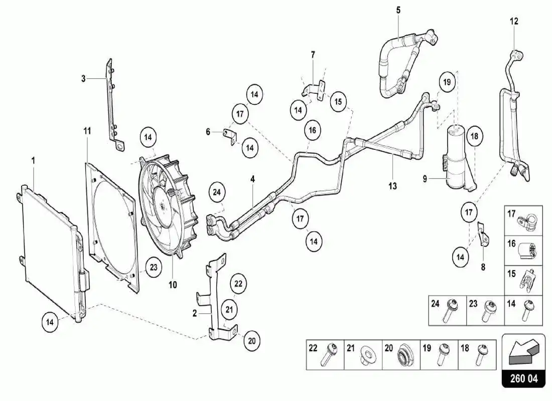 lamborghini centenario spider sistema de aire acondicionado diagrama de piezas