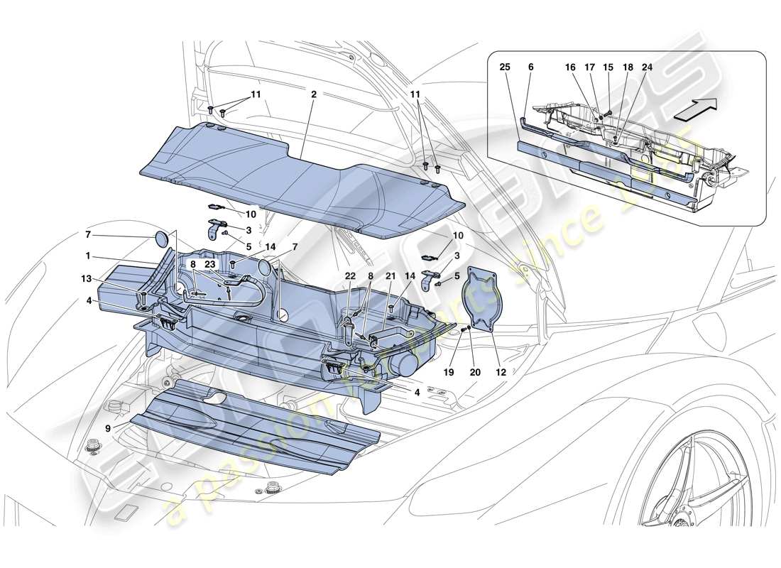 ferrari laferrari aperta (europe) alfombrillas para maletero diagrama de piezas