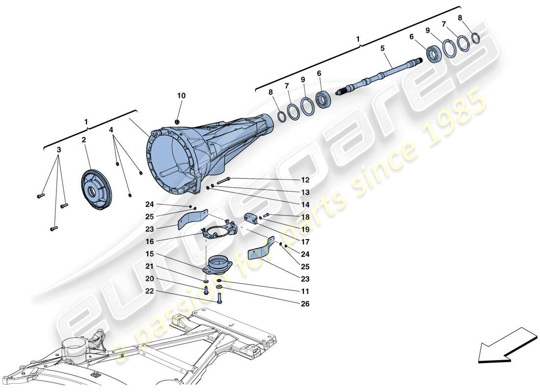 ferrari 812 superfast (europe) carcasa de transmisión diagrama de piezas