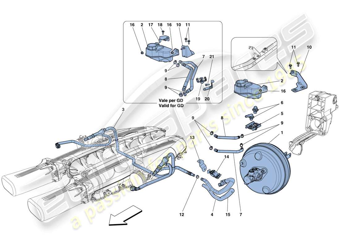 ferrari f12 berlinetta (usa) diagrama de piezas del sistema de dirección asistida