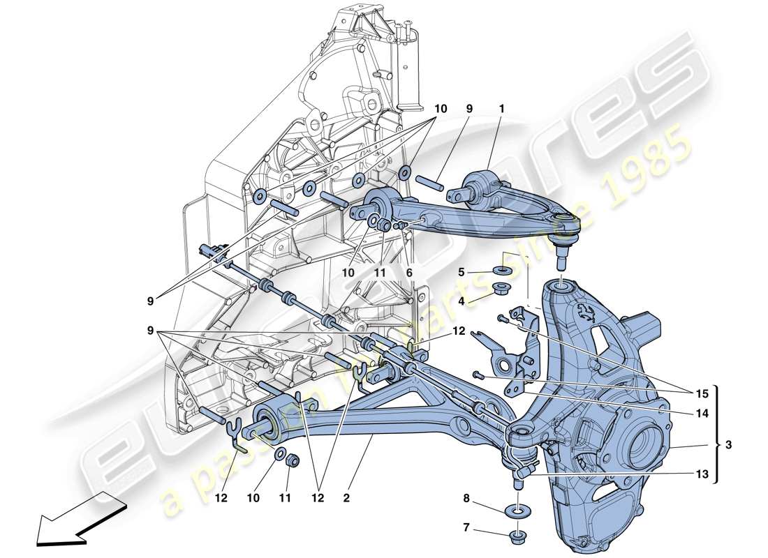 ferrari 458 speciale aperta (rhd) suspensión delantera - brazos diagrama de piezas