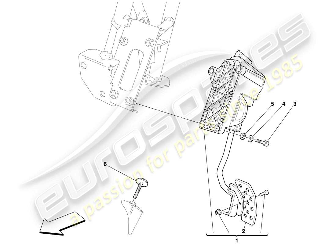 ferrari 599 sa aperta (rhd) electronic accelerator pedal diagrama de piezas