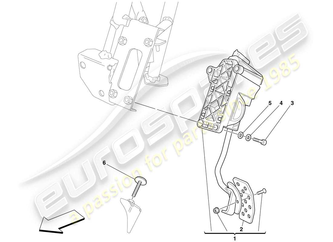 ferrari 599 sa aperta (europe) electronic accelerator pedal diagrama de piezas