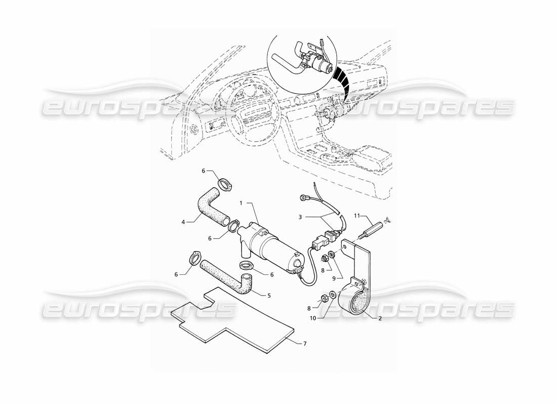 maserati qtp v6 (1996) diagrama de piezas de la bomba de calefacción