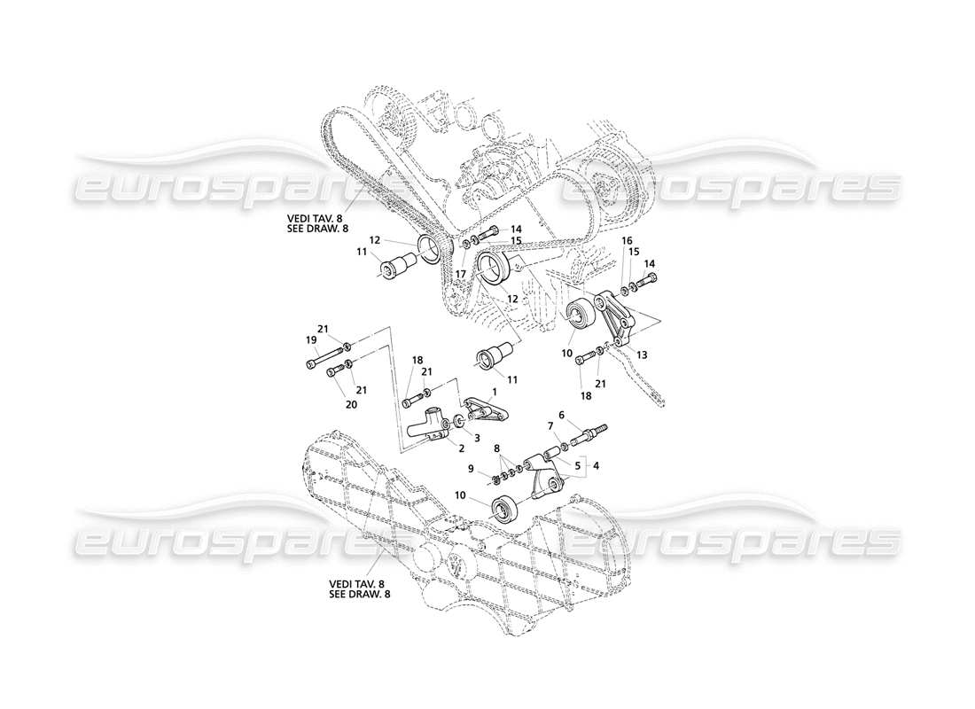 maserati qtp v8 evoluzione diagrama de piezas de control de sincronización