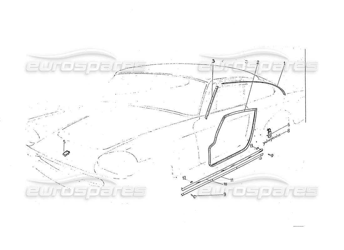 ferrari 330 gt 2+2 (coachwork) diagrama de piezas de marcos interiores (edición 2)