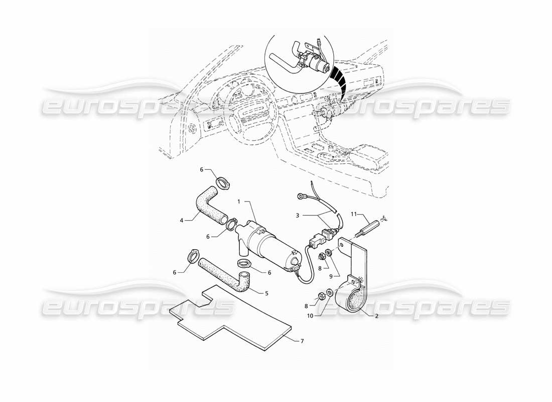 maserati qtp v8 (1998) diagrama de piezas de la bomba de calefacción