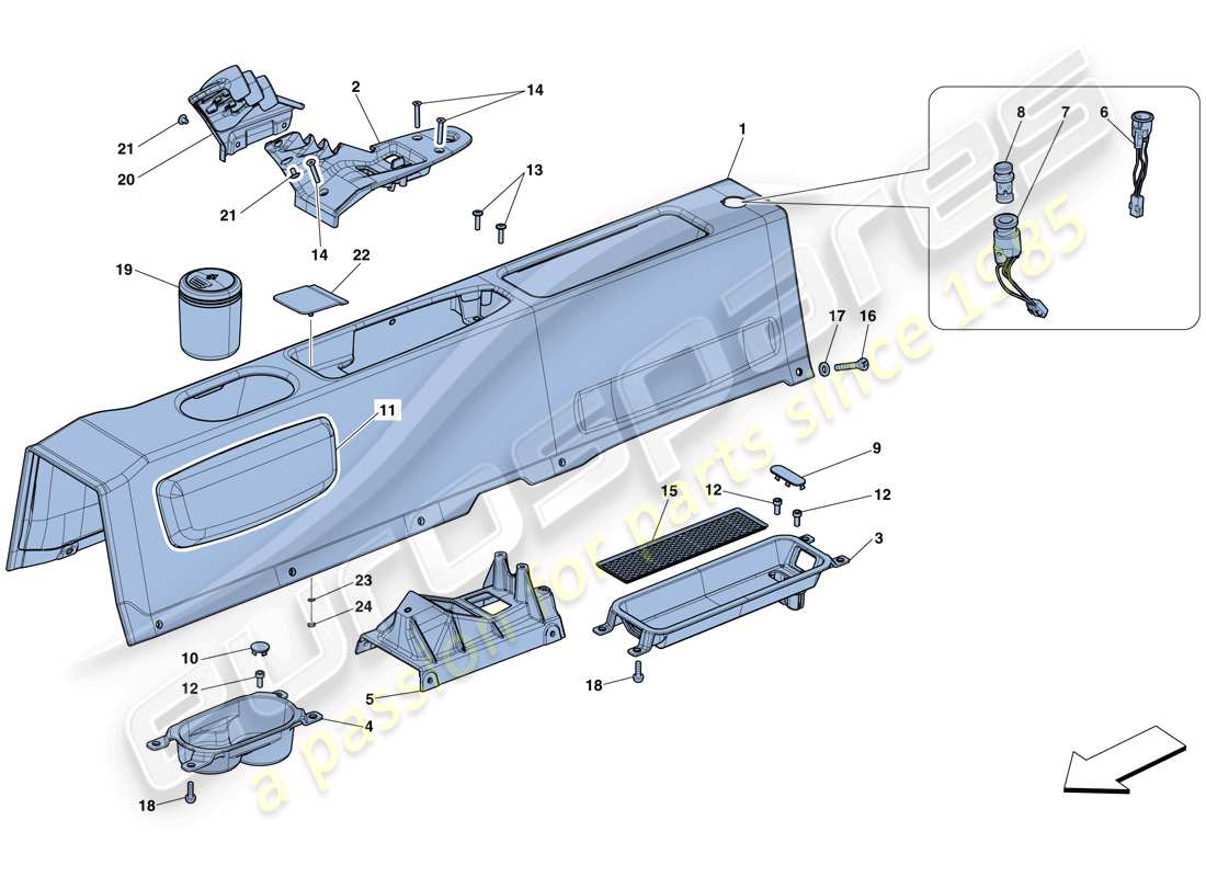 ferrari 458 speciale (europe) túnel - subestructura y accesorios diagrama de partes