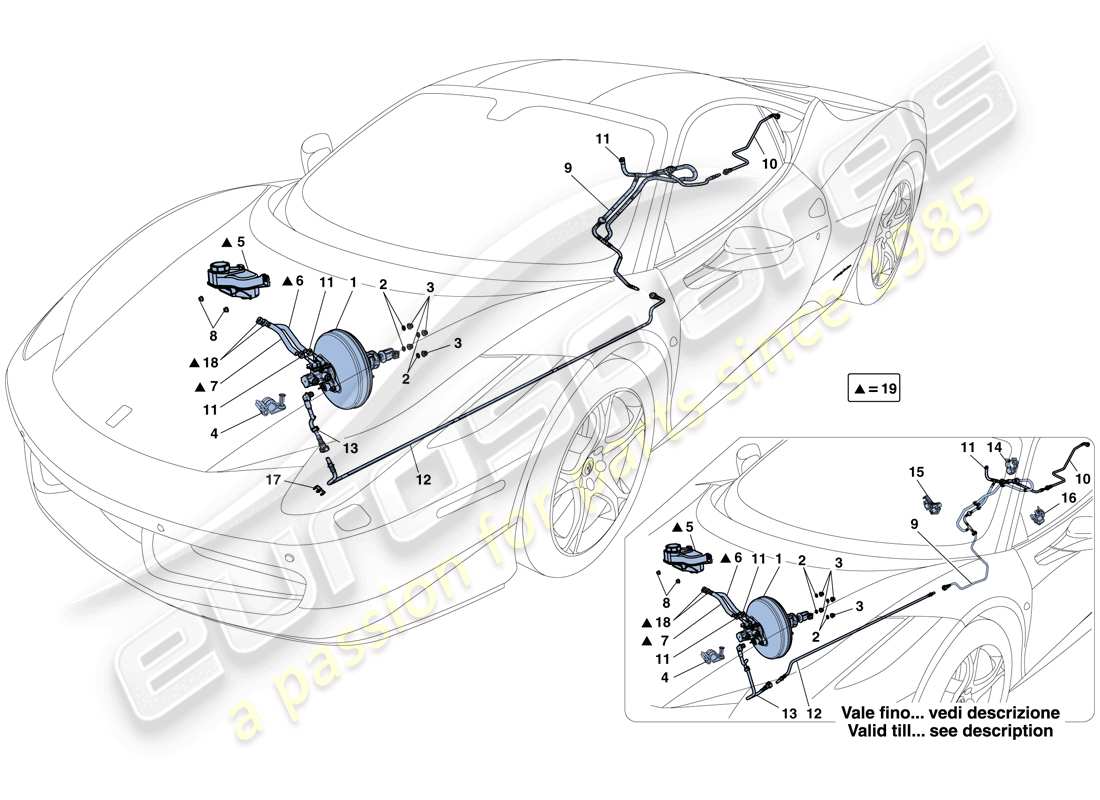 ferrari 458 italia (usa) diagrama de piezas del sistema de dirección asistida