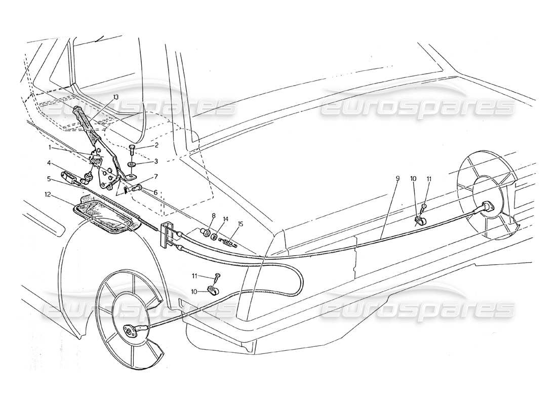 maserati 2.24v control del freno de mano diagrama de piezas