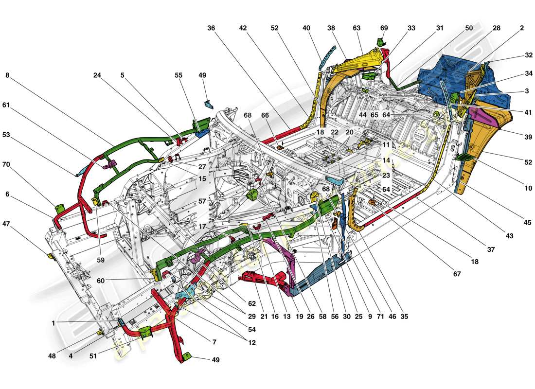 ferrari f12 tdf (europe) completación del chasis diagrama de piezas
