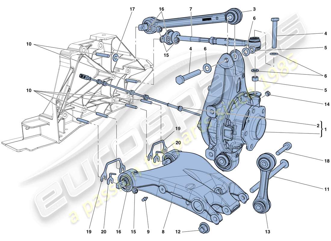 ferrari california t (rhd) suspensión trasera - brazos diagrama de piezas