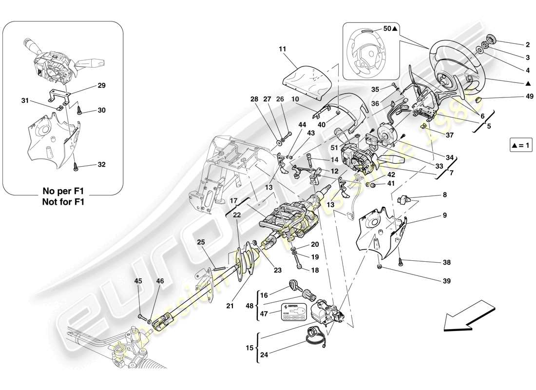 ferrari 599 gtb fiorano (europe) control de dirección diagrama de piezas