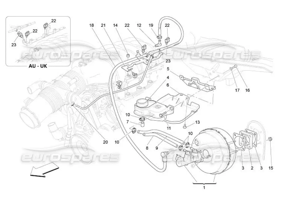 maserati qtp. (2005) 4.2 brake servo system diagrama de piezas