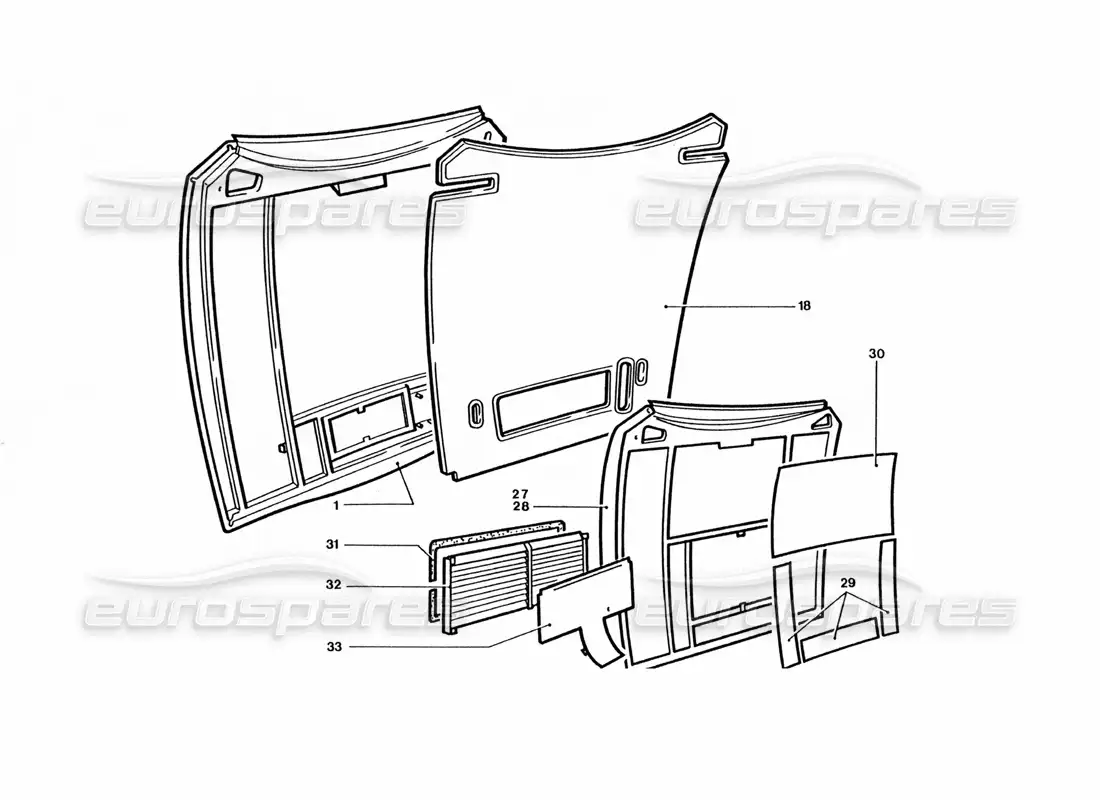 ferrari 400 gt / 400i (coachwork) capó delantero (variaciones) diagrama de piezas