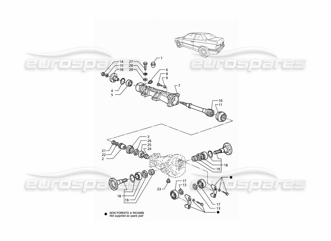 maserati ghibli 2.8 (abs) extensión diferencial diagrama de piezas