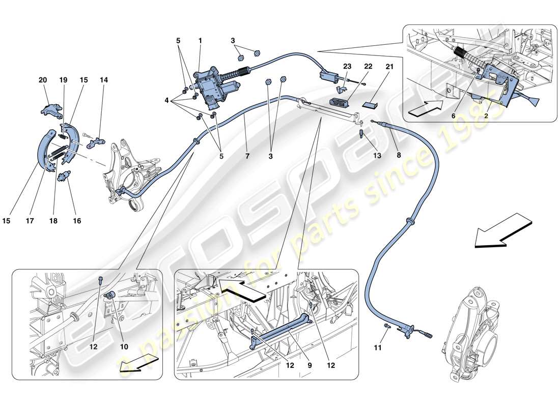 ferrari 458 italia (usa) control del freno de estacionamiento diagrama de piezas