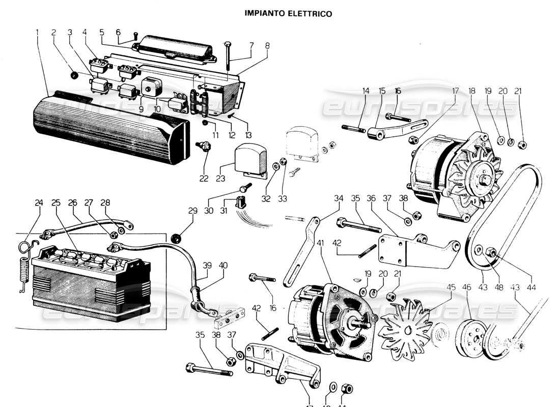 lamborghini espada alternadores diagrama de piezas