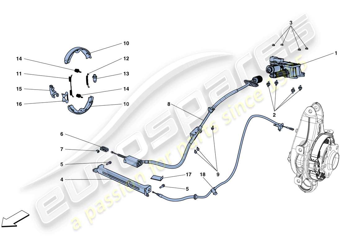 ferrari california t (europe) parking brake diagrama de piezas