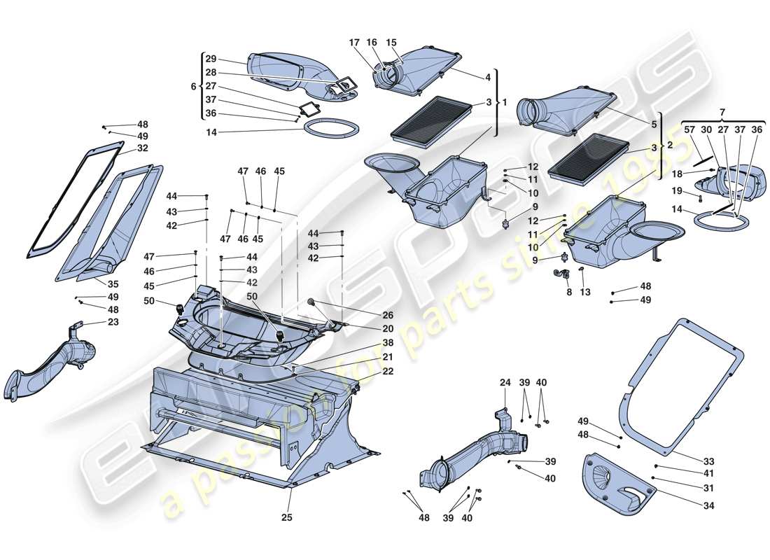 ferrari laferrari aperta (europe) consumo de aire diagrama de piezas
