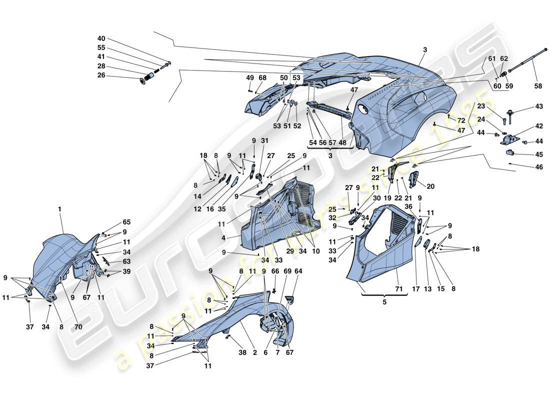 ferrari laferrari aperta (europe) acabado exterior diagrama de piezas
