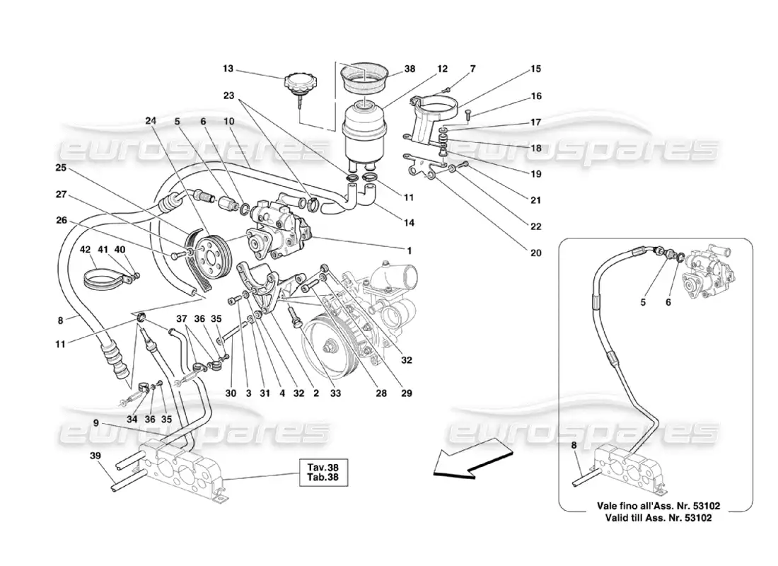 ferrari 360 challenge stradale hydraulic steering pump and tank diagrama de piezas