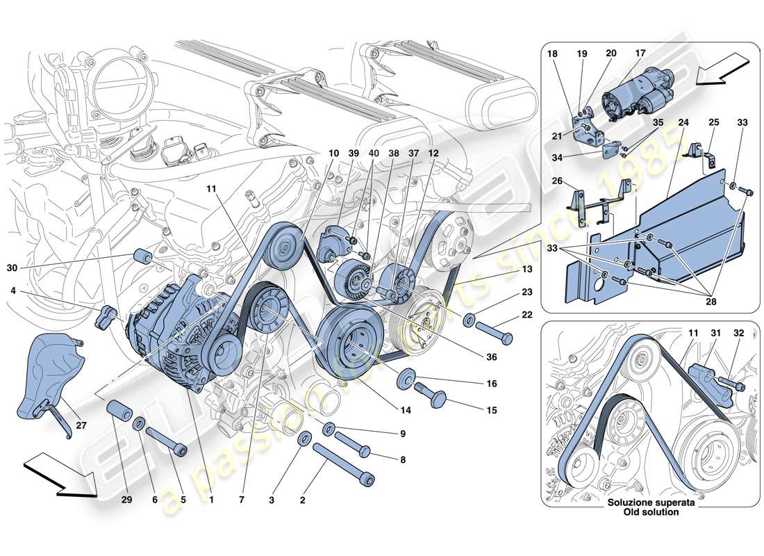 ferrari f12 berlinetta (europe) alternador - motor de arranque diagrama de piezas