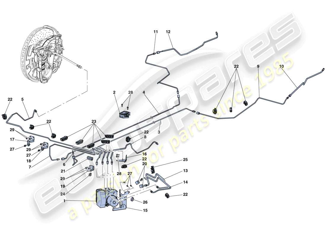ferrari laferrari aperta (europe) brake system diagrama de piezas