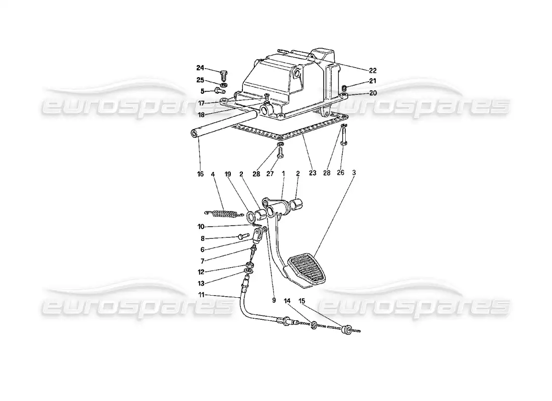 ferrari 208 turbo (1989) diagrama de piezas del control de liberación del embrague (para automóviles con sistema antideslizante)