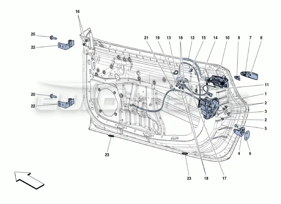 ferrari 488 challenge cerradura de la puerta diagrama de piezas