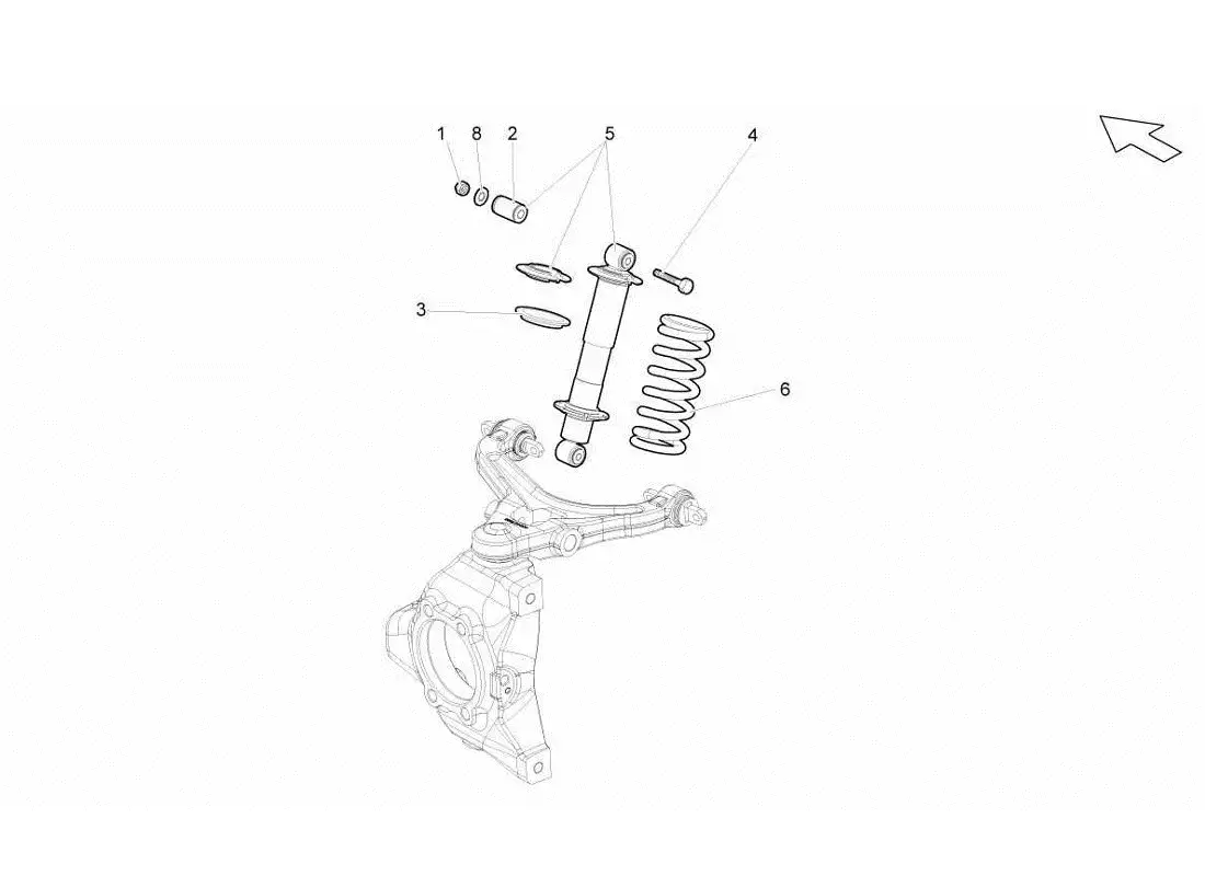 lamborghini gallardo lp560-4s update suspensión delantera diagrama de piezas