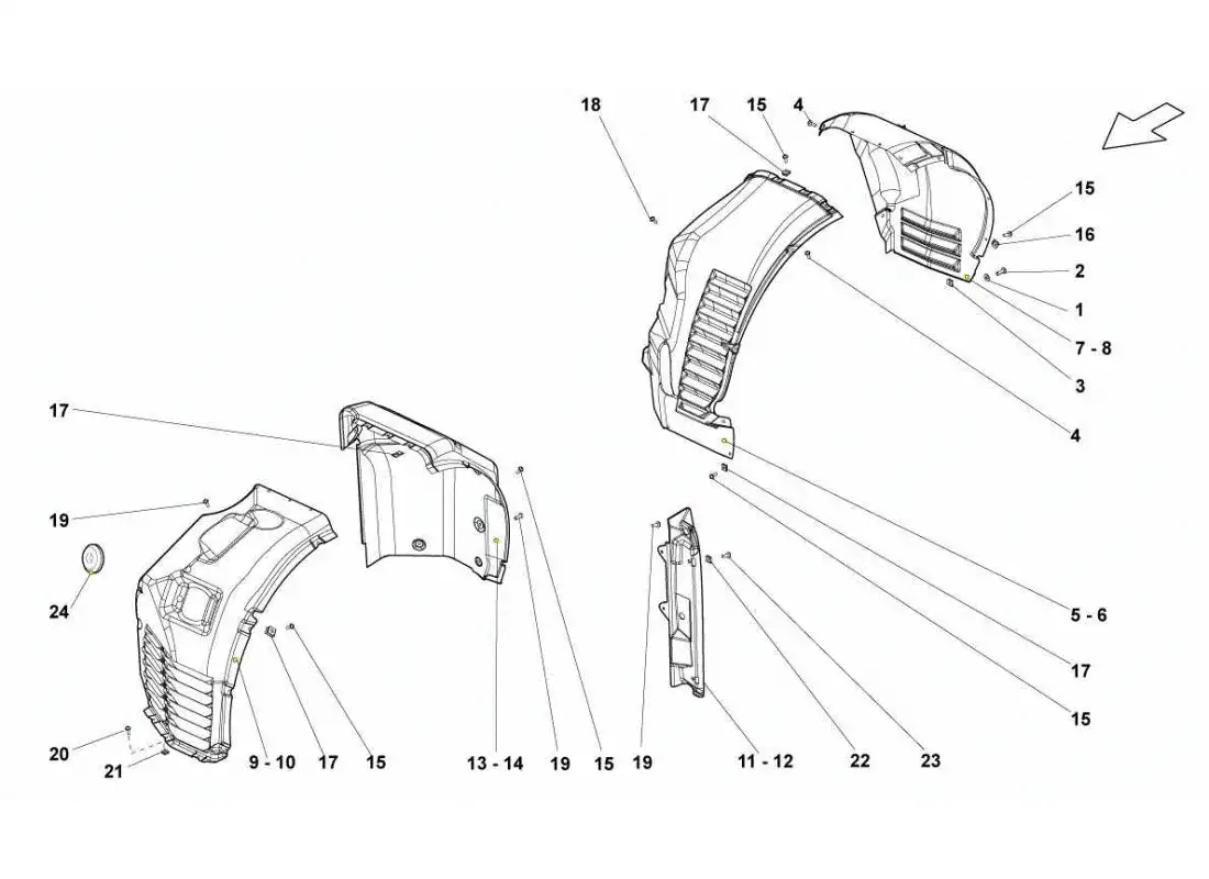 lamborghini gallardo sts ii sc diagrama de piezas de la timonera