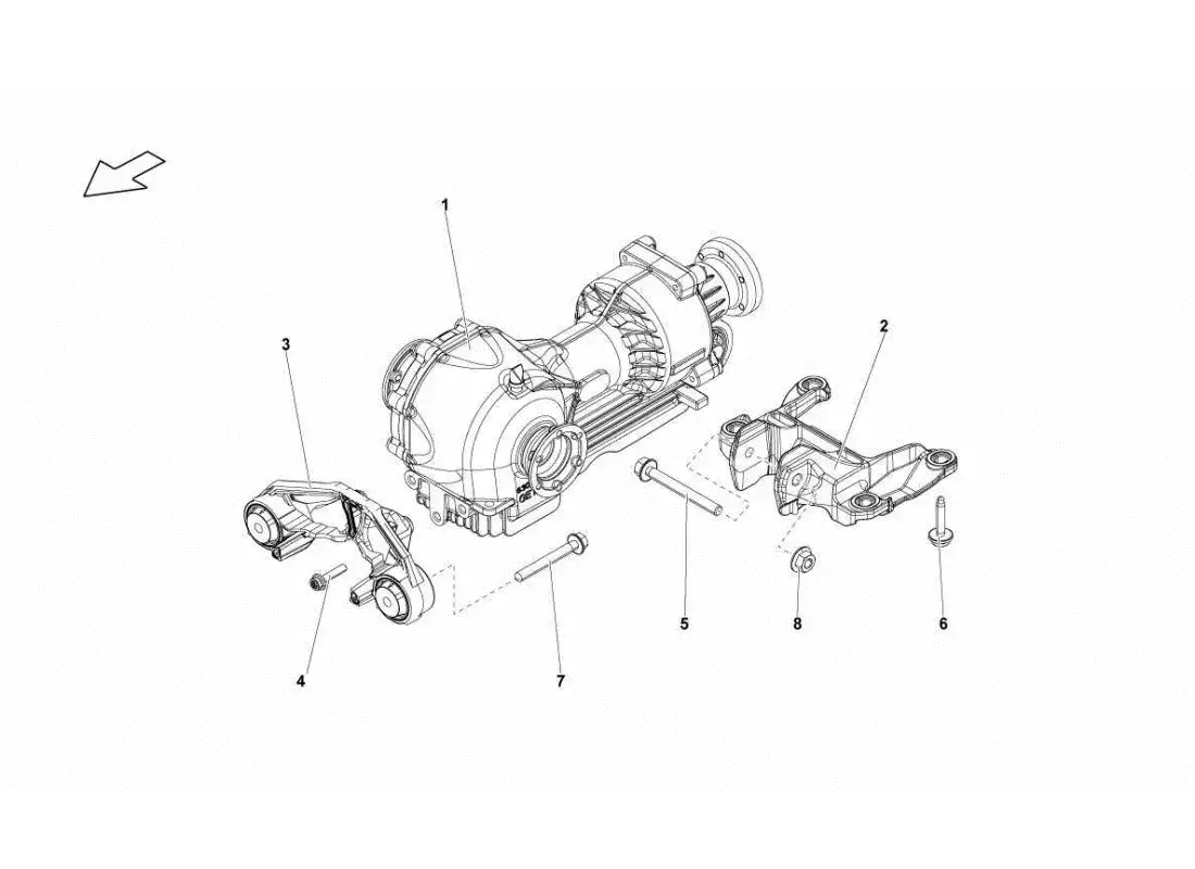 lamborghini gallardo sts ii sc diagrama de piezas del conjunto del diferencial delantero