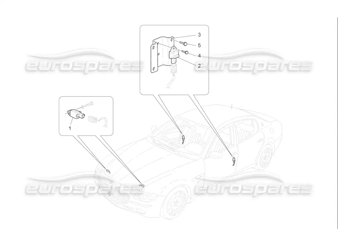 maserati qtp. (2010) 4.7 auto sensores de accidente diagrama de piezas