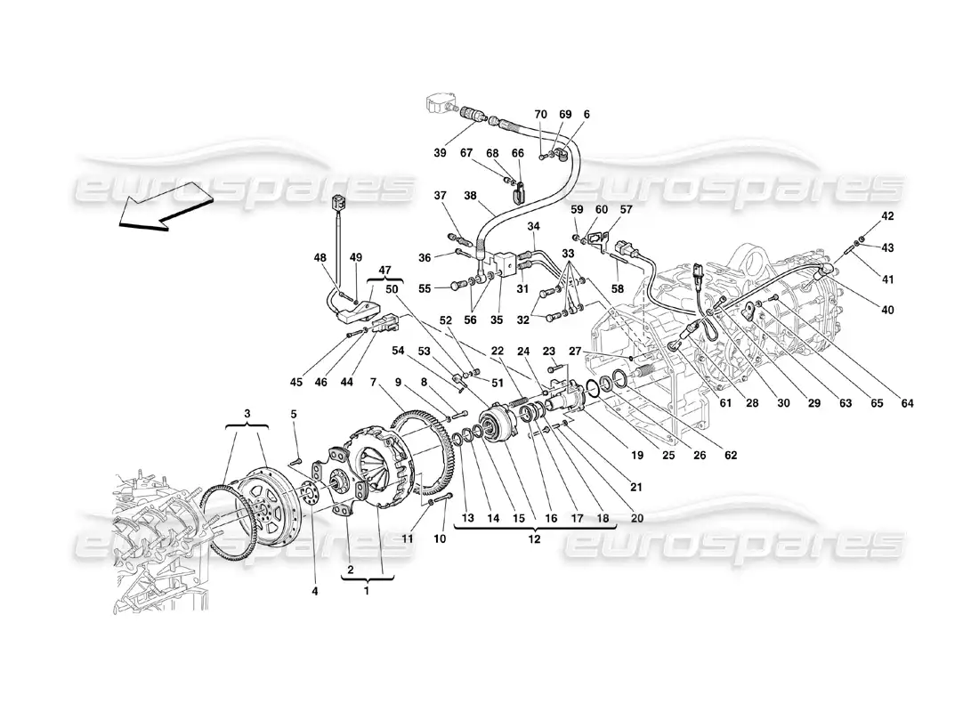 ferrari 360 challenge (2000) embrague y controles diagrama de piezas