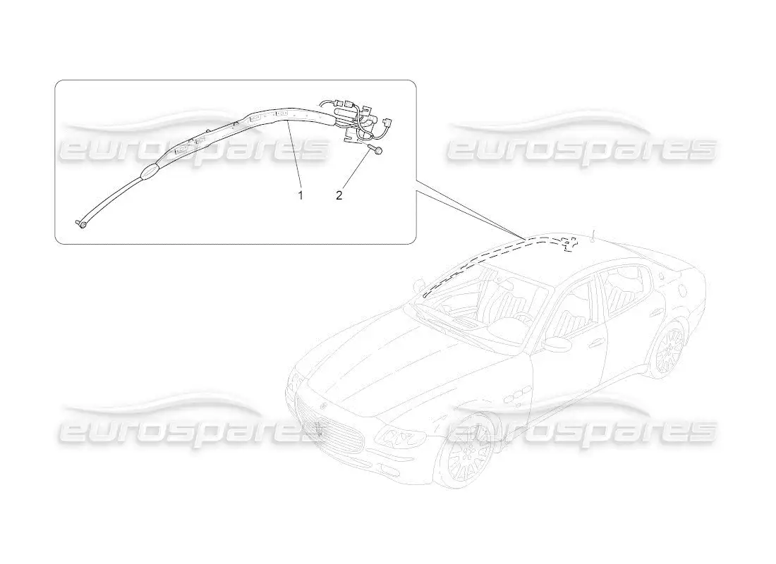 maserati qtp. (2011) 4.7 auto sistema de bolsa de ventana diagrama de piezas