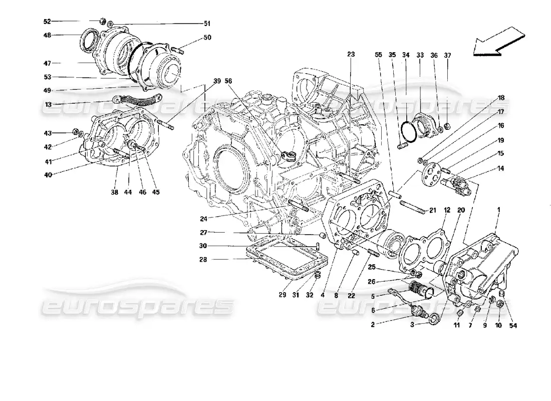 ferrari mondial 3.4 t coupe/cabrio tapas de caja de cambios - válido para autos con diagrama de piezas 4p