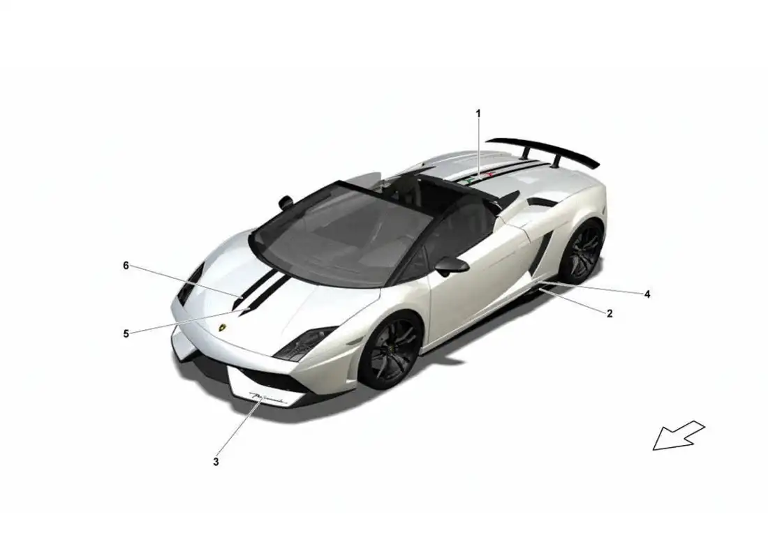 lamborghini gallardo lp570-4s perform adhesivos decorativos diagrama de piezas