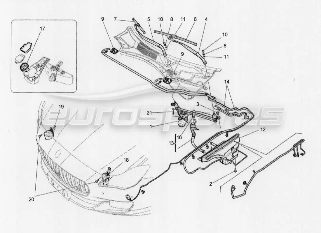 maserati qtp. v8 3.8 530bhp 2014 auto diagrama de piezas de dispositivos externos del vehículo