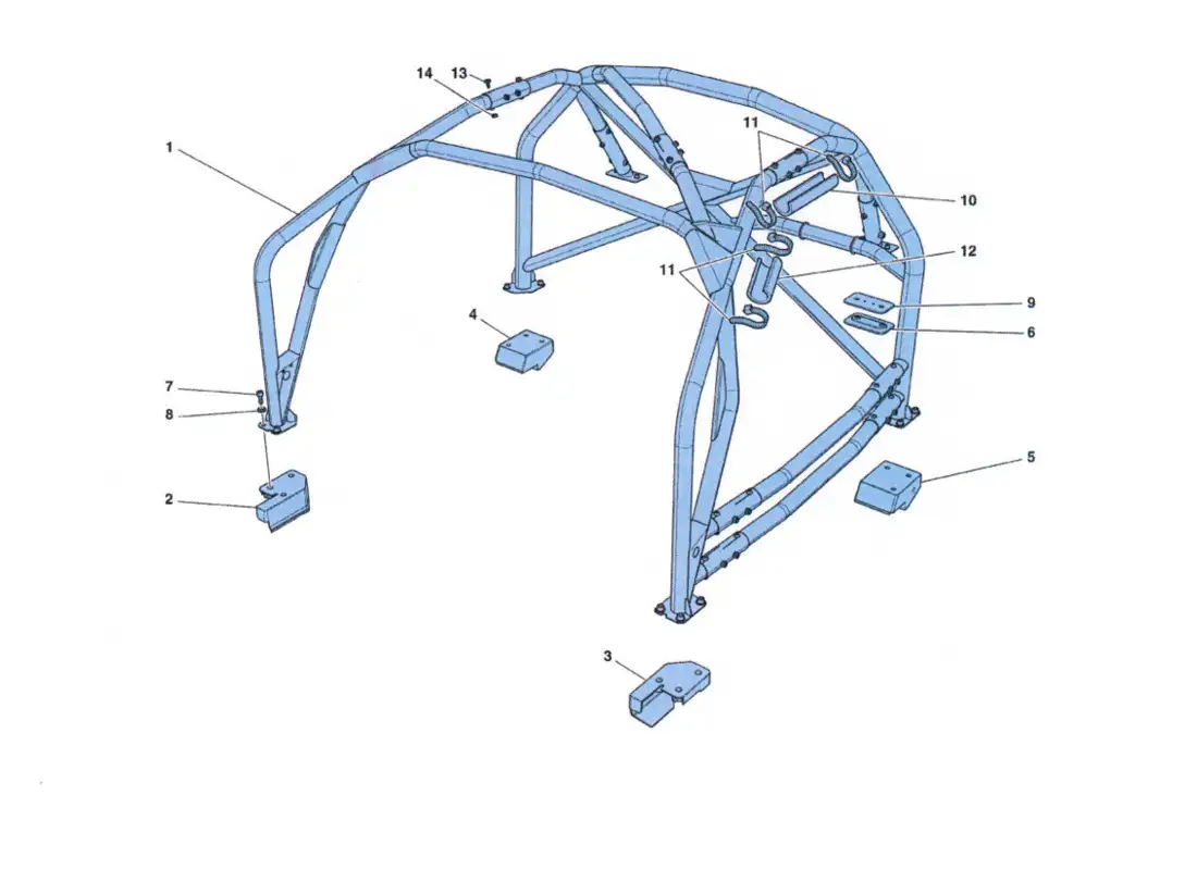ferrari 458 challenge barra antivuelco diagrama de piezas