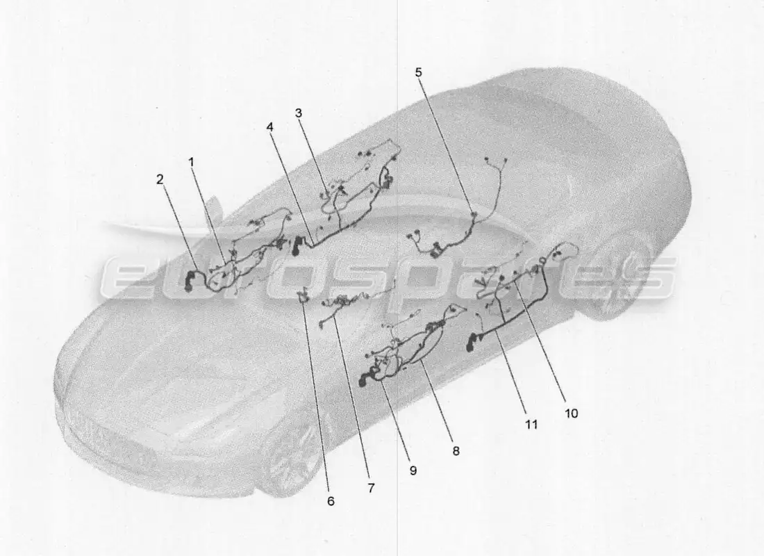 maserati qtp. v8 3.8 530bhp 2014 auto diagrama de piezas de cableado principal